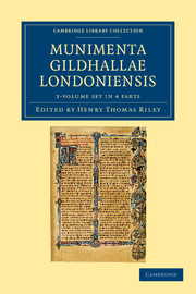 Munimenta Gildhallae Londoniensis