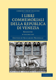 I libri commemoriali della Republica di Venezia