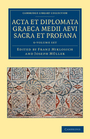 Acta et Diplomata Graeca Medii Aevi Sacra et Profana