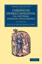 Chronicon Henrici Knighton vel Cnitthon, Monachi Leycestrensis