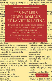 Les Parlers Judéo-Romans et la Vetus Latina