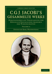 C. G. J. Jacobi's Gesammelte Werke