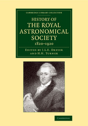 History of the Royal Astronomical Society, 1820-1920
