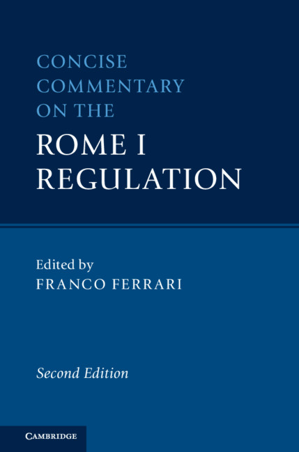 Uniform Rules Ii Concise Commentary On The Rome I Regulation
