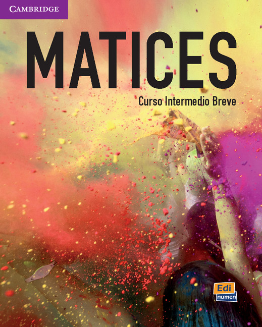 Matices, a condensed intermediate course, develops cultural-awareness and build confidence.Matices offers students a modern and diversified approach to topics and cultural practices, and a set of distinctively authentic and relatable themes and topics.