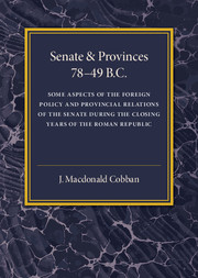 Senate and Provinces 78–49 B.C