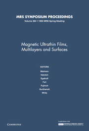 Magnetic Ultrathin Films, Multilayers and Surfaces