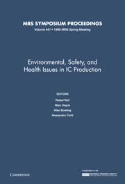 Environmental, Safety, and Health Issues in IC Production