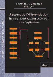 Automatic Differentiation in MATLAB using ADMAT with Applications