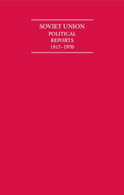 The Soviet Union Political Reports 1917–1970